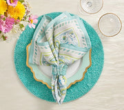 Mira Napkin in Seafoam & Green, Set of 4 by Kim Seybert