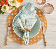 Mira Napkin in Seafoam & Green, Set of 4 by Kim Seybert