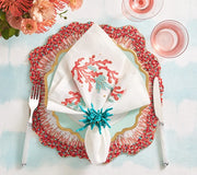 Reef Chic Placemat in White, Coral & Turquoise, Set of 2 by Kim Seybert