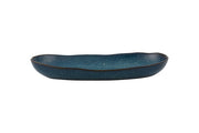 Gemstone Lapis Lazuli Stoneware Oval Serving Platter, 13" by Casa Alegre