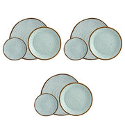 Rustic Blend Turquoise Stoneware 12-Piece Dinnerware Set by Casa Alegre