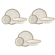 Rustic Blend White Stoneware 12-Piece Dinnerware Set by Casa Alegre