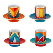 Futurismo Porcelain Espresso Cups and Saucers, Set of 4 by Vista Alegre Dinnerware Vista Alegre 