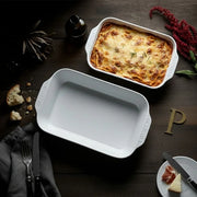 Plisse Porcelain Deep Rectangular Eared Roaster by Pillivuyt