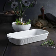 Plisse Porcelain Deep Rectangular Eared Roaster by Pillivuyt