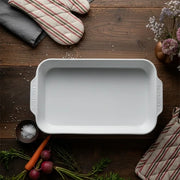 Plisse Porcelain Deep Rectangular Eared Roaster by Pillivuyt