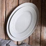 Plisse Porcelain Oval Serving Platter by Pillivuyt