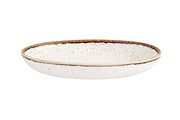 Rustic Blend White Stoneware Oval Serving Platter, 10" by Casa Alegre