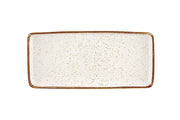 Rustic Blend White Stoneware Rectangular Serving Platter by Casa Alegre