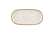 Rustic Blend White Stoneware Oval Serving Platter, 11" by Casa Alegre