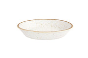 Rustic Blend White Stoneware Deep Plate by Casa Alegre