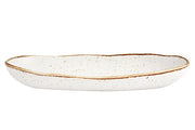 Rustic Blend White Stoneware Oval Serving Platter, 13" by Casa Alegre