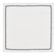 Kim Seybert Jardin White & Blue Linen Napkins, Set of 4, 21” Cloth Napkins Kim Seybert 