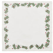 Kim Seybert Evergreen Christmas Holiday Linen Napkins, Set of 4, 21” Cloth Napkins Kim Seybert 