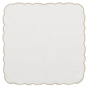 Kim Seybert Lumiance White & Gold Linen Napkins, Set of 4, 21” Cloth Napkins Kim Seybert 