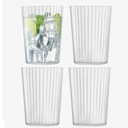 Gio Line Large Stackable Clear Glass Tumblers, 19 oz., Set of 4 LSA International 