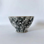 Swirled Black Moroccan Ceramic Bowl, 7:" dia. La Vie Nomade 