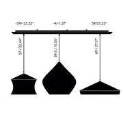 Tom Dixon Beat LED Trio Linear Pendant System Chandelier Lighting Tom Dixon 