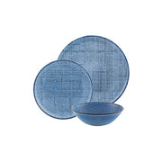 Tisse Blue Stoneware 3-Piece Dinnerware Set by Casa Alegre