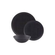 Tisse Black Stoneware 3-Piece Dinnerware Set by Casa Alegre