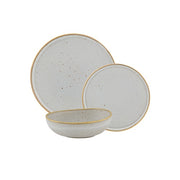 Gold Stone Stoneware 12-Piece Dinnerware Set by Casa Alegre