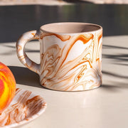 Marbled Terra Moroccan Ceramic Mug, 3.9"