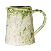 Marbled Olive Green Moroccan Pitcher, 4.7"