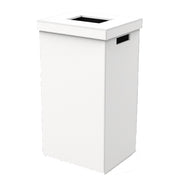 Decor Walther Brownie PK Faux Leather Wastebasket, 26.4" White
