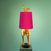 Hiding Bunny Rabbit Table Lamp, Gold/Pink
