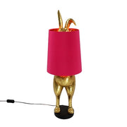 Hiding Bunny Rabbit Table Lamp, Gold/Pink