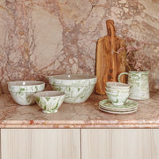 Marbled Olive Green Moroccan Mixing Bowls, Set of 3
