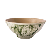 Marbled Olive Green Moroccan Serving Bowl, 12.6"
