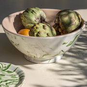 Marbled Olive Green Moroccan Serving Bowl, 12.6"