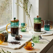 Niko French Press, Teal & Yellow
