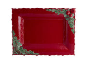 Christmas Garland Rectangular Serving Tray by Bordallo Pinheiro