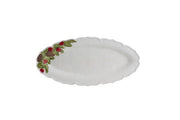 Christmas Garland White Oval Serving Platter by Bordallo Pinheiro