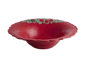 Christmas Garland Red Salad Bowl by Bordallo Pinheiro