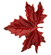 Gudrun Red Maple Leaf Plate by Claudia Schiffer for Bordallo Pinheiro