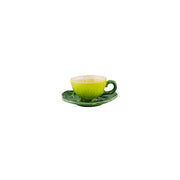 Lemon Tea Cup & Saucer, 9 oz. by Bordallo Pinheiro