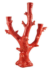 Oysters & Scallops Coral Candelabra by Bordallo Pinheiro