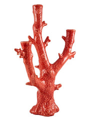 Oysters & Scallops Coral Candelabra by Bordallo Pinheiro