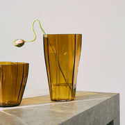 Reed Vase, Amber by Monica Förster for Orrefors