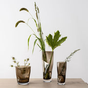 Squeeze 13" Smokey Brown Vase by Lena Bergstrom for Orrefors