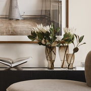 Squeeze 13" Smokey Brown Vase by Lena Bergstrom for Orrefors