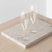 Intermezzo Gold Champagne Glass Set of 2 by Erika Lagerbielke for Orrefors