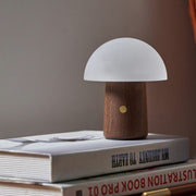The Mini Alice Walnut Wood Mushroom LED Color Lamp