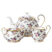 100 Years 1940 English Chintz 3-Piece Teapot, Creamer & Sugar Bowl Set by Royal Albert
