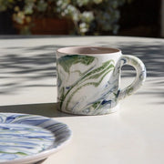 Marbled Ocean Moroccan Ceramic Mug, 3.9"