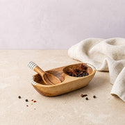 Baya Mini Spice Cellar with Spoon, Olive Wood with Bone Accents