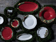 Christmas Garland White Oval Serving Platter by Bordallo Pinheiro